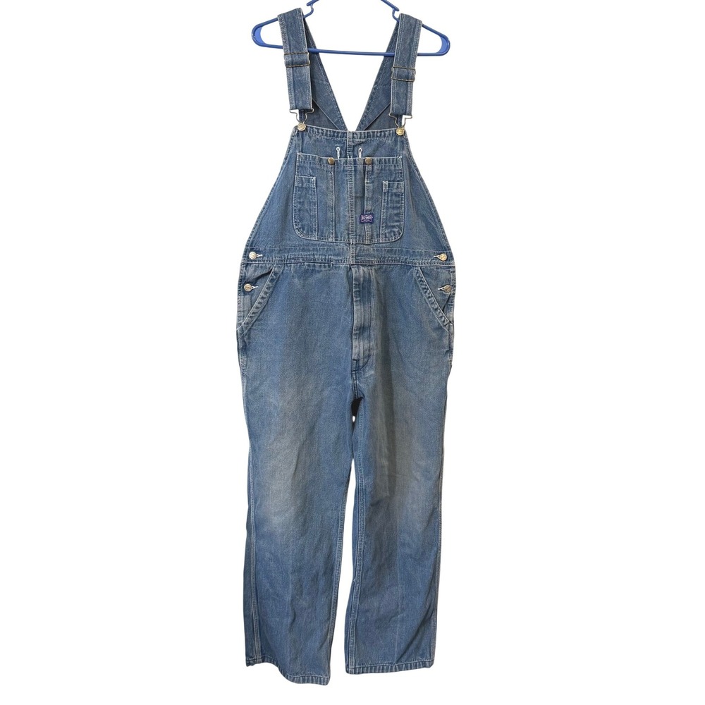 Big Smith Mens Denim Overalls 38x32 Blue Workwear Bibs Pockets Utility Jeans